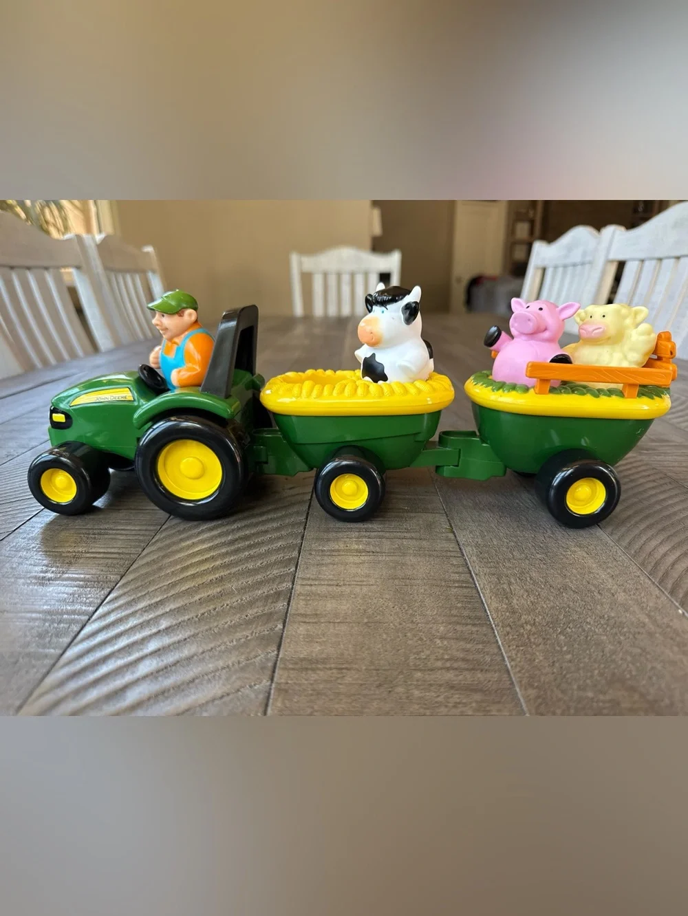 TOMY John Deere Animal Hayride Toy Tractor